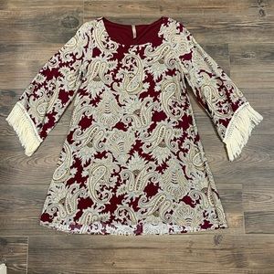 Entro Maroon and Paisley Dress